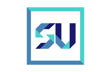 SU Square Ribbon Letter Logo
