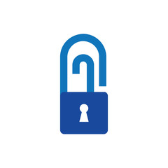Lock Clip Logo Icon Design