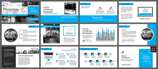 Fototapeta na wymiar Blue and white element for slide infographic on background. Presentation template. Use for business annual report, flyer, corporate marketing, leaflet, advertising, brochure, modern style.