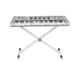 Synthesizer. Isolated on white background. Vector illustration.