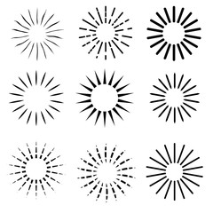 Obraz premium 9 Style of Sunburst, at white background