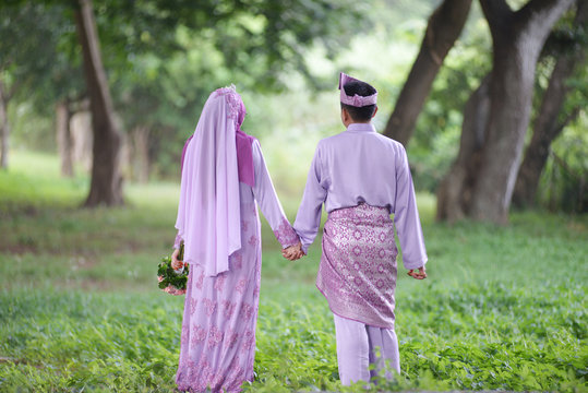 Romantic wedding couple. muslim wedding ceremony