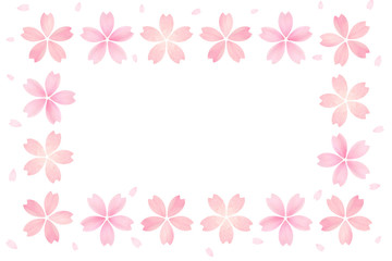 桜 花 春 フレーム 白背景