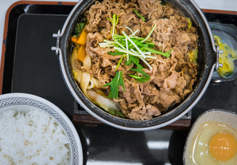 Japanese Sukiyaki in Pot, Osaka, Japan