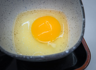 Japanese egg yolk in the bowl