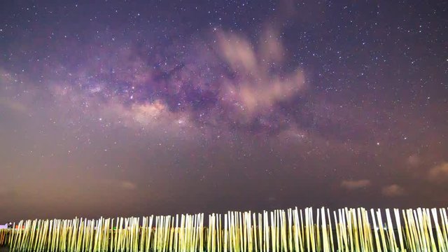 Time lapse zoom in to milky way on the sky