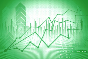 2d rendering Stock market online business concept. business Graph 
