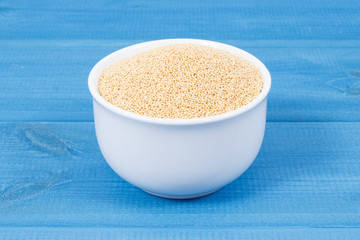 Amaranth in bowl as source vitamins, minerals and fiber, healthy and gluten free food