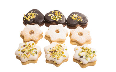 Christmas cookies sandwiches isolated