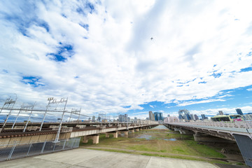 大阪 淀川 都市風景
