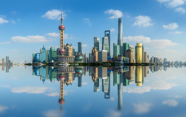 Fototapeta na wymiar The skyline of the urban architectural landscape in Lujiazui, the Bund, Shanghai