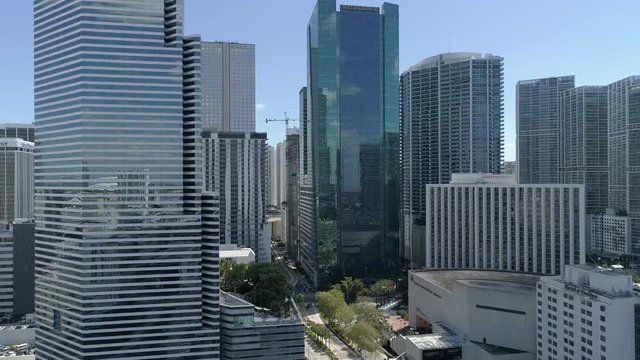 Aerial view of Miami with modern buildings