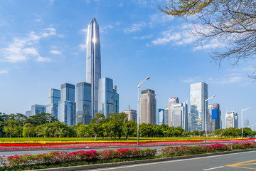 Skyline of urban architectural landscape in Shenzhen