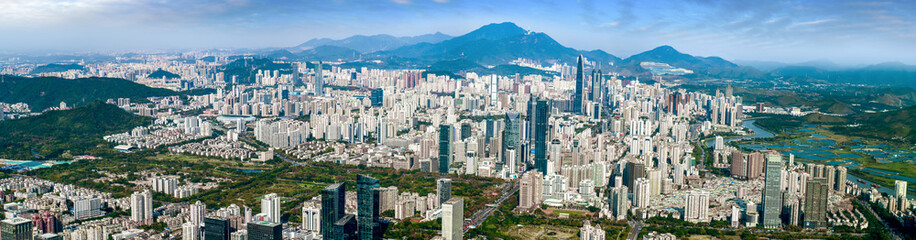 skyline,office building and modern cityscape of shenzhen