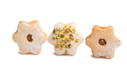 Christmas cookies sandwiches isolated