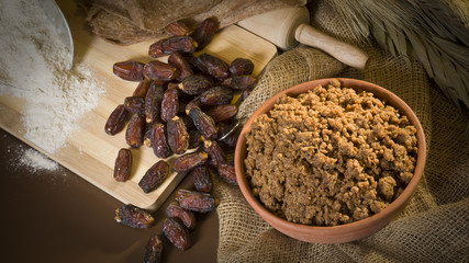 Hunaini, Saudi Arabian Traditional Sweets Made of Dates and Saj Bread