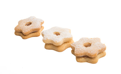 Christmas cookies sandwiches isolated