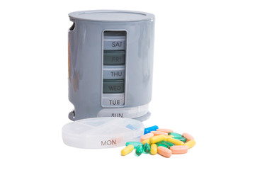 medical pills in a box isolated