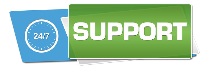 Support Green Blue Rounded Horizontal 