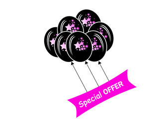 Balloons and text Special Offer