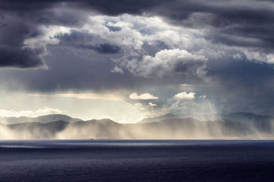 Rainfall over the Cagliari Bay