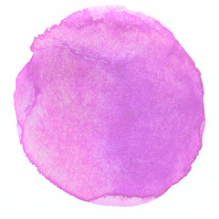 Fototapeta premium Spot circle watercolor blot, pink