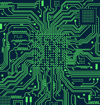 High tech electronic circuit board vector background