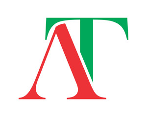  AT initial typography typeface typeset logotype alphabet image vector icon