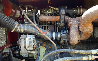 Old motor tractor