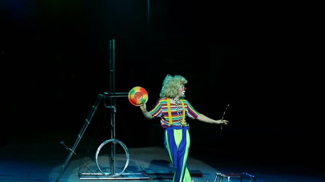 Clown performance in the circus