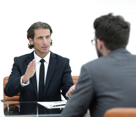Fototapeta premium business partners discussing issues sitting