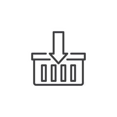 Add to cart outline icon. linear style sign for mobile concept and web design. Add to shopping basket simple line vector icon. Symbol, logo illustration. Pixel perfect vector graphics