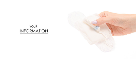 Female hand hygienic tampon pad pattern