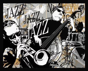 Poster Jazzband op een grungeachtergrond © Isaxar