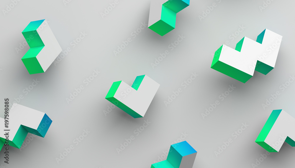 Aufkleber abstract 3d rendering of geometric shapes. modern background with simple forms. minimalistic design 