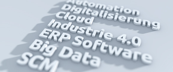 Industrie 4.0 - Konzept Digitialisierung, Automation und ERP Software