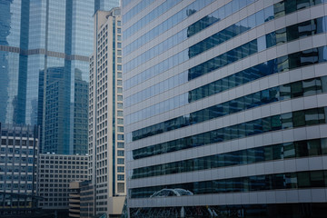 Fototapeta premium cityscape of modern office at Chong Nonsi station of bts sky train in Bangkok, Thailand