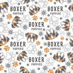 Dog breed collection : Seamless Pattern : Vector Illustration