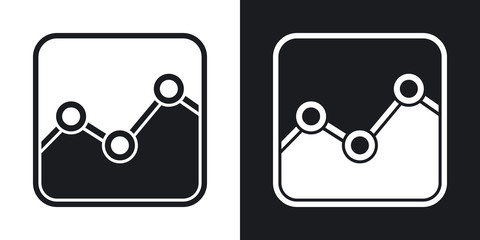 Vector stats icon. Two-tone version on black and white background