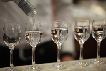 Glasses with vodka 