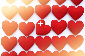 close up of red heart isolated on white background