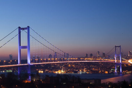 Istanbul Bosphorus Bridge at night