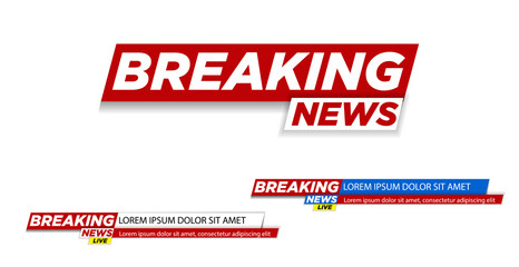 Breaking news. Breaking news live on world map background. Vector illustration.