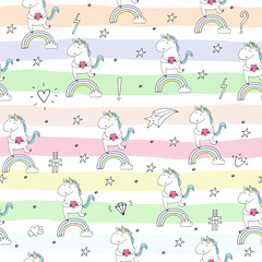 cute unicorn vector pattern
