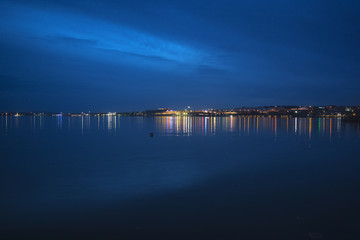 Fototapeta na wymiar Night shot in lake shore