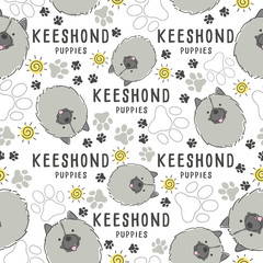 Dog breed collection : Seamless Pattern : Vector Illustration