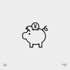 Piggy bank icon vector