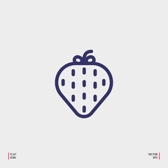 Abstract strawberry simple flat design icon