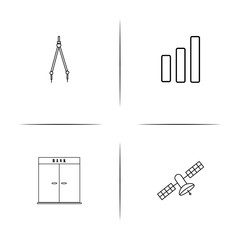 Education And Science simple linear icons set. Outlined vector icons