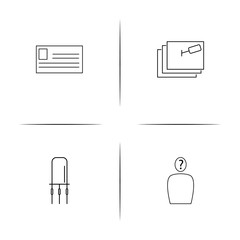 Education And Science simple linear icons set. Outlined vector icons